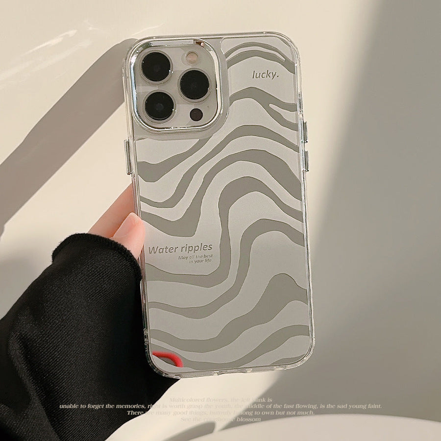 Abstract mirror iphone16 iPhone case 17promax simple 13 premium 11 makeup mirror 12 zebra pattern