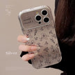 Sketch flower for iphone16 iPhone 15 mobile phone case 13promax silver leather 17 premium sense 12 Korean