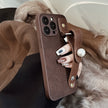 Camellia wristband iPhone15 iPhone case 14promax light luxury leather 13 suitable for 11 autumn and winter retro