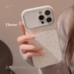 Sweet small floral application Apple 16 mobile phone case 15promax silver 17 leather iphone14 small fresh 12