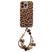 European and American leopard print plush rope for iphone16 iPhone case 15promax suede 14 retro 17 soft
