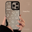 Applicable to Apple 16Pro mobile phone case max mirror smile full screen iphone15 minimalist 13 anti-drop 17 niche hard