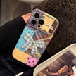 Applicable to iphone16 iPhone case 17promax color plaid splicing 15 three-dimensional bow 13 leather