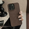Dark brown moon pit pattern Apple 16 mobile phone case 14promax premium 11 for iPhone13 leather pattern 15 retro