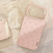 Pink bow leather phone case Apple 17promax for iPhone16 Korean 15 Huawei Samsung 14