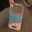 Retro leopard print splicing leather for iphone17 Apple 16promax mobile phone case 15 anti-drop 17 advanced 12