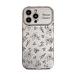 Sketch flower for iphone16 iPhone 15 mobile phone case 13promax silver leather 17 premium sense 12 Korean