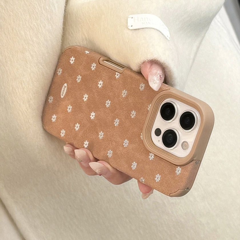 Gilt suitable for iphone17 Apple 16promax mobile phone case 15 autumn and winter brown fluff 14 suede 13 anti-drop