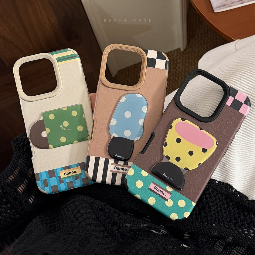 Leather pattern three-dimensional application iphone16 mobile phone case Apple 17promax teacup desk lamp 14 advanced sense 13 anti-drop