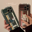 American stripes are suitable for Apple 15promax mobile phone case iphone16 cartoon bracket 17 all-inclusive 13 generation 14.