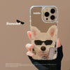 Applicable to Apple 15Pro mobile phone case max sunglasses dog iphone16 all-inclusive 13 trendy cool personality 14 mirror 17