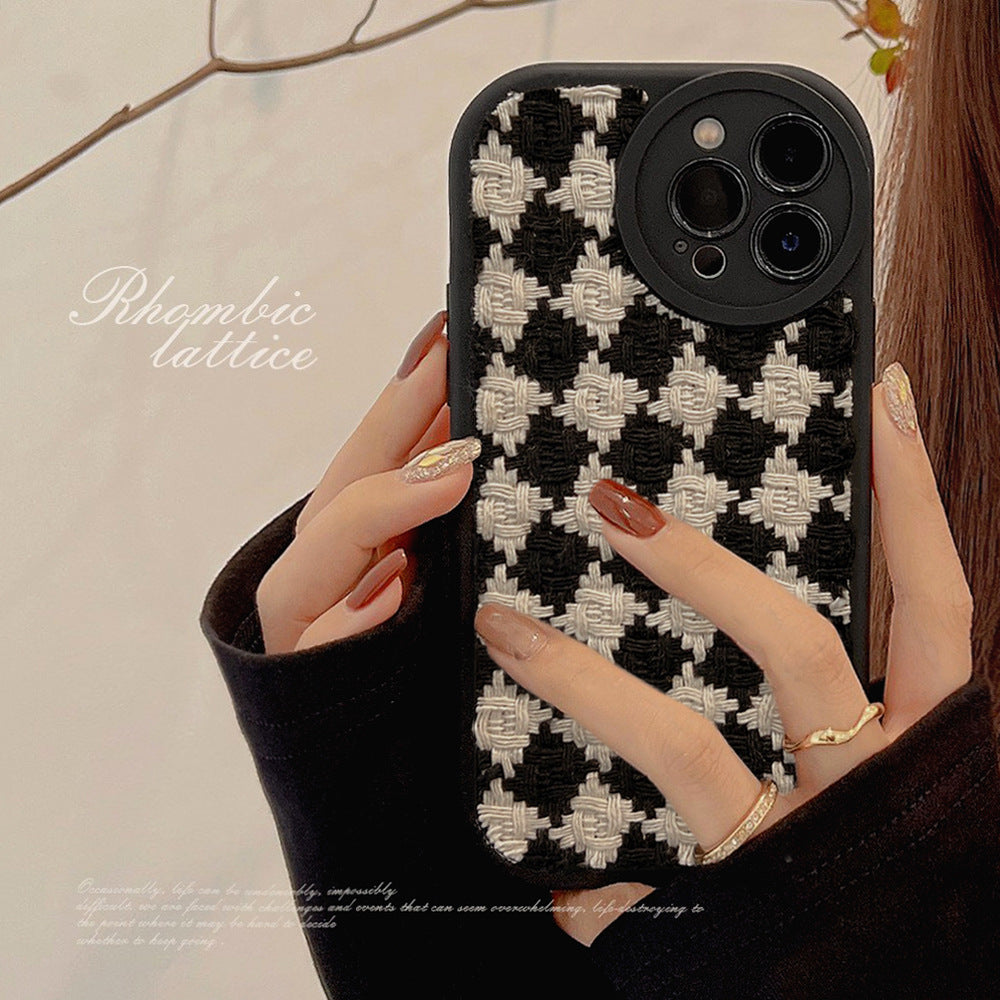 Flannel Xiaoxiangfeng 14pro max Apple phone case iPhone13 plaid 12 for 15 thousand bird grids 11 hair X
