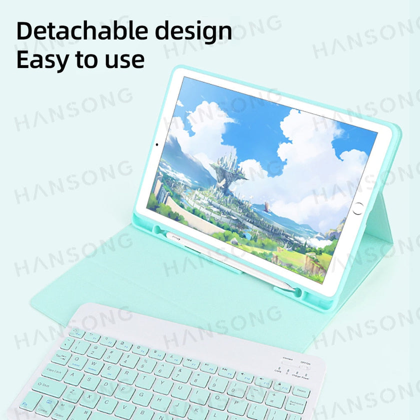 PU Leather iPad Case with Stand and Keyboard