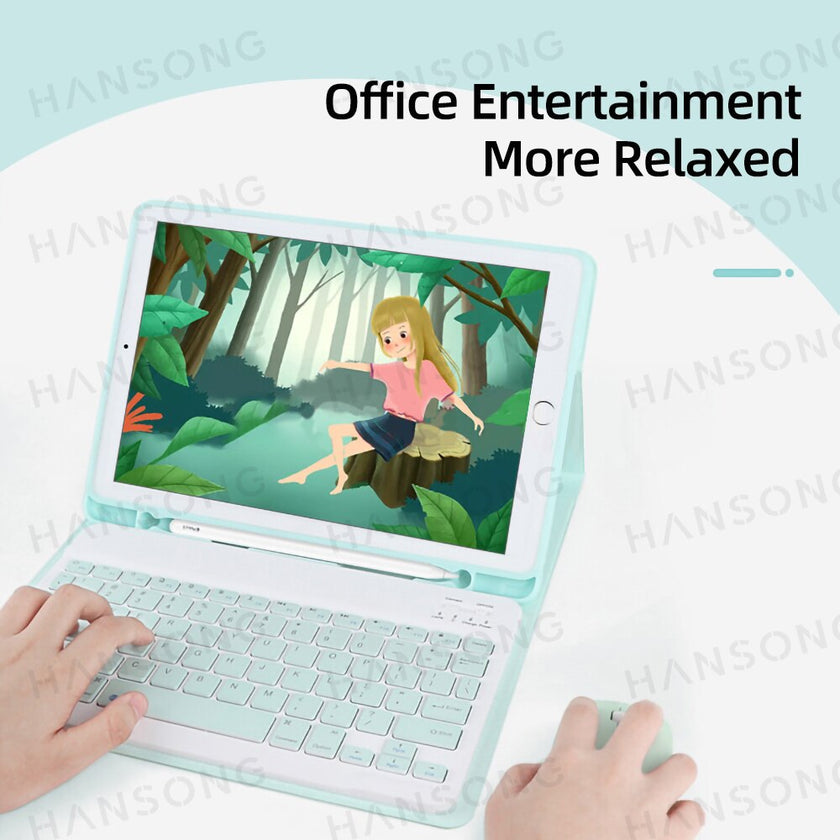 PU Leather iPad Case with Stand and Keyboard