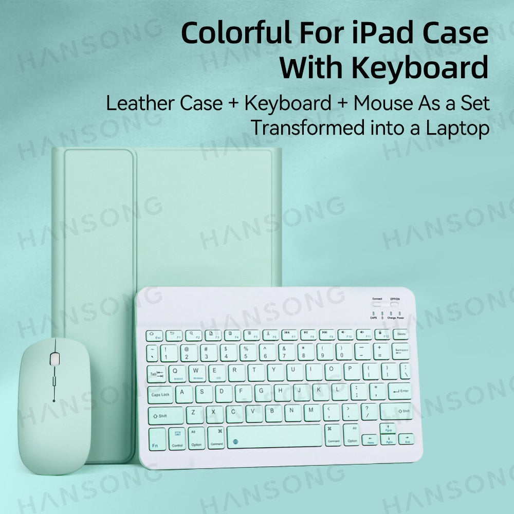 PU Leather iPad Case with Stand and Keyboard