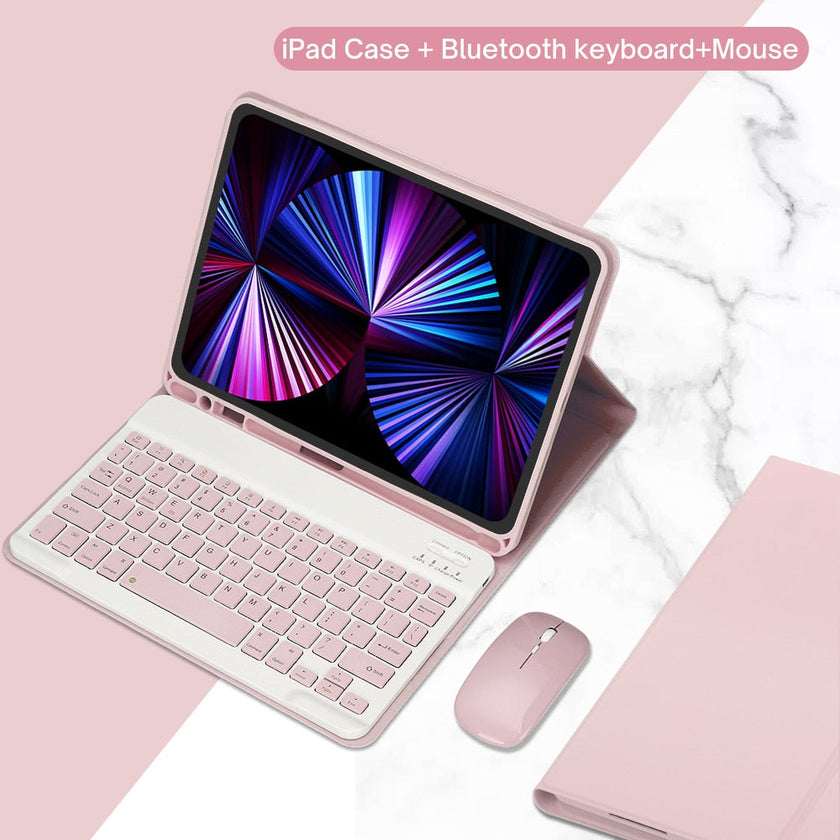 PU Leather iPad Case with Stand and Keyboard