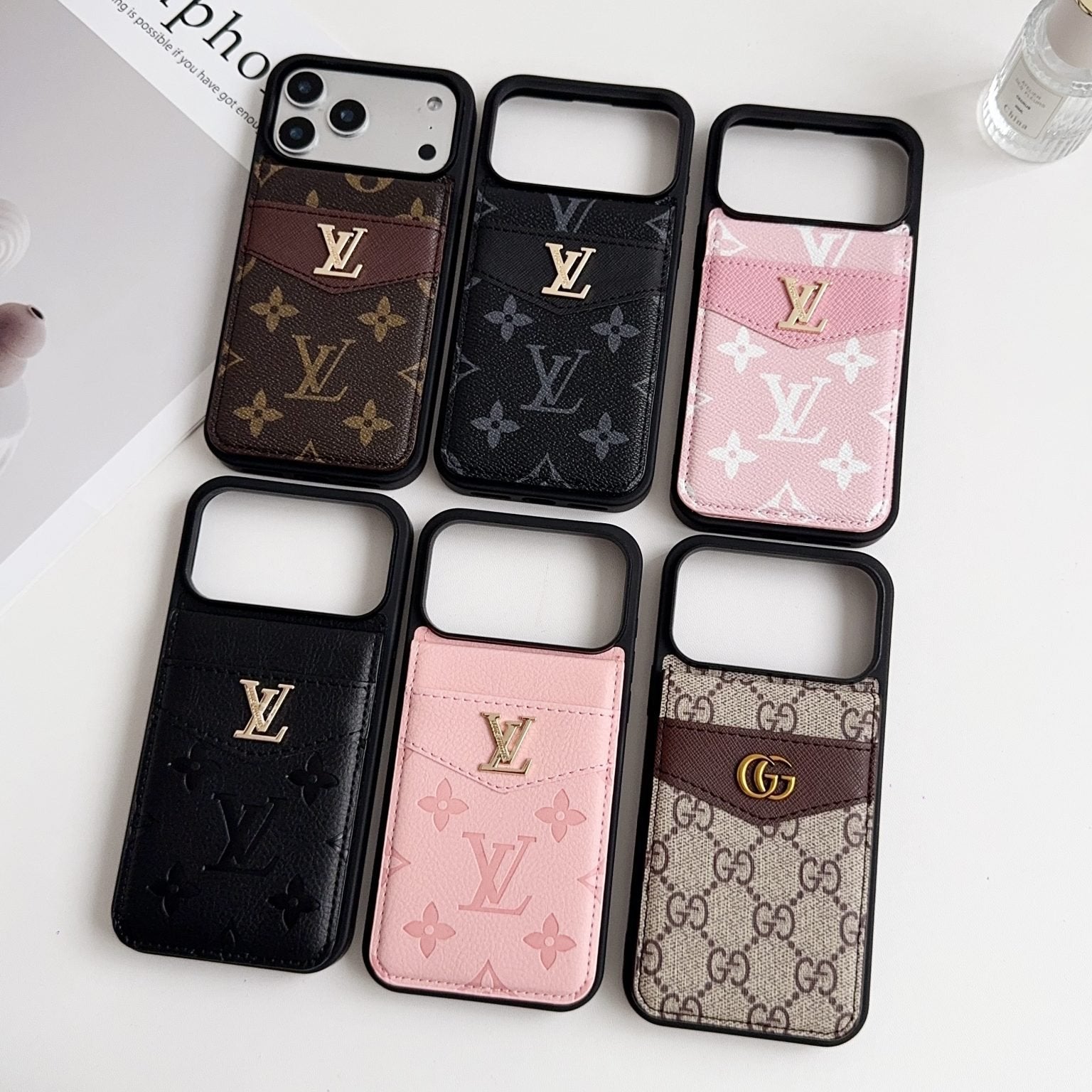 Louis V Card Holder Case For iPhone 17/ 16/ 15/ 14