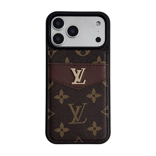 Louis V Card Holder Case For iPhone 17/ 16/ 15/ 14